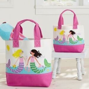 Pottery Barn Kids Pink Mermaid Canvas Tote